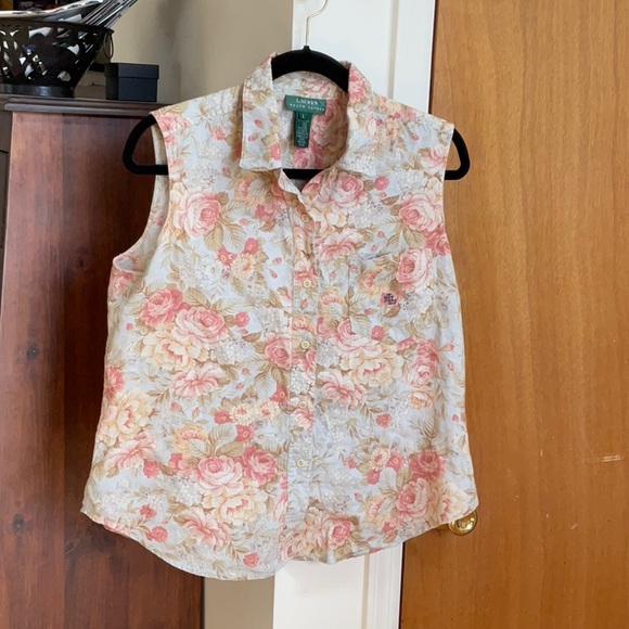 Lauren Ralph Lauren Tops - Gorgeous floral linen Ralph Lauren sleeveless top